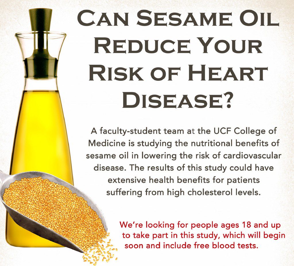 Can Sesame Oil Reduce Heart Disease Risk? College of Medicine
